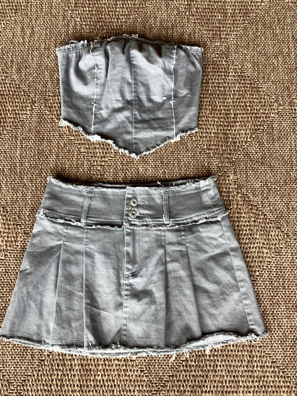 ✨ Edgy Y2K Charcoal Gray 2-Piece Set - Small ✨